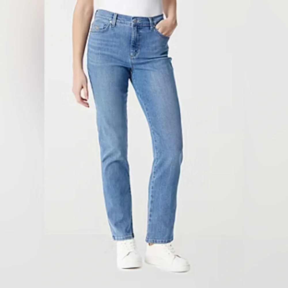 Gloria Vanderbilt Mid-Wash Amanda Classic Straight Leg Jeans Size 6 - Picture 11 of 13